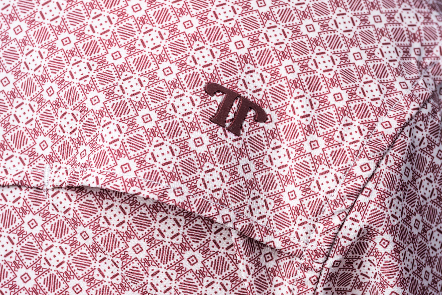 Ferrell - Diamond Short Sleeve Snap Shirt Red