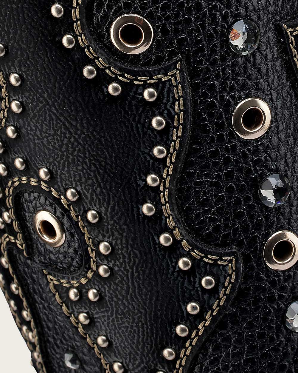 CUADRA Tall Black Exotic Python Western Style Boot CU869