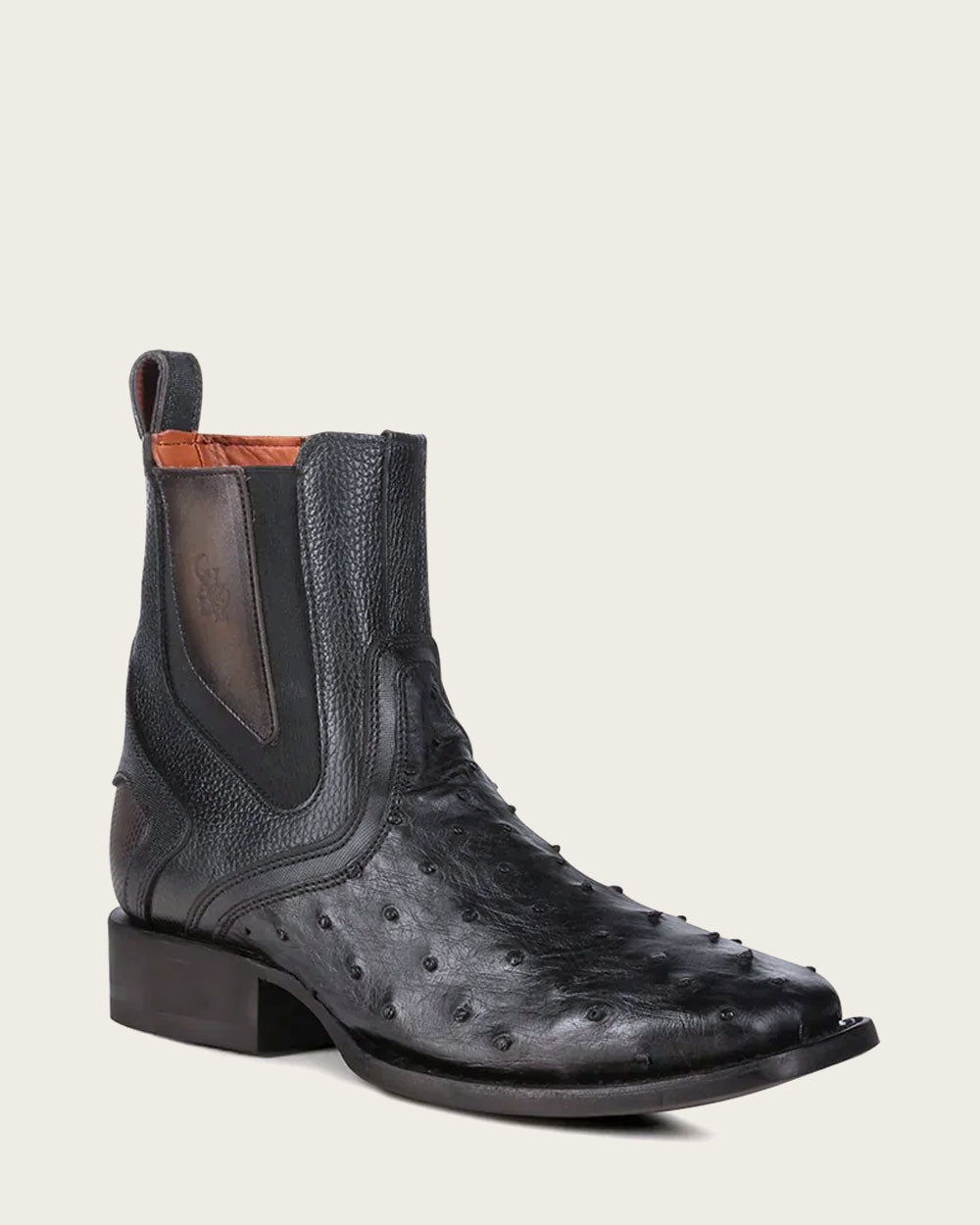 CUADRA Botin Luxury Ostrich Ankle Dress Boot CU821