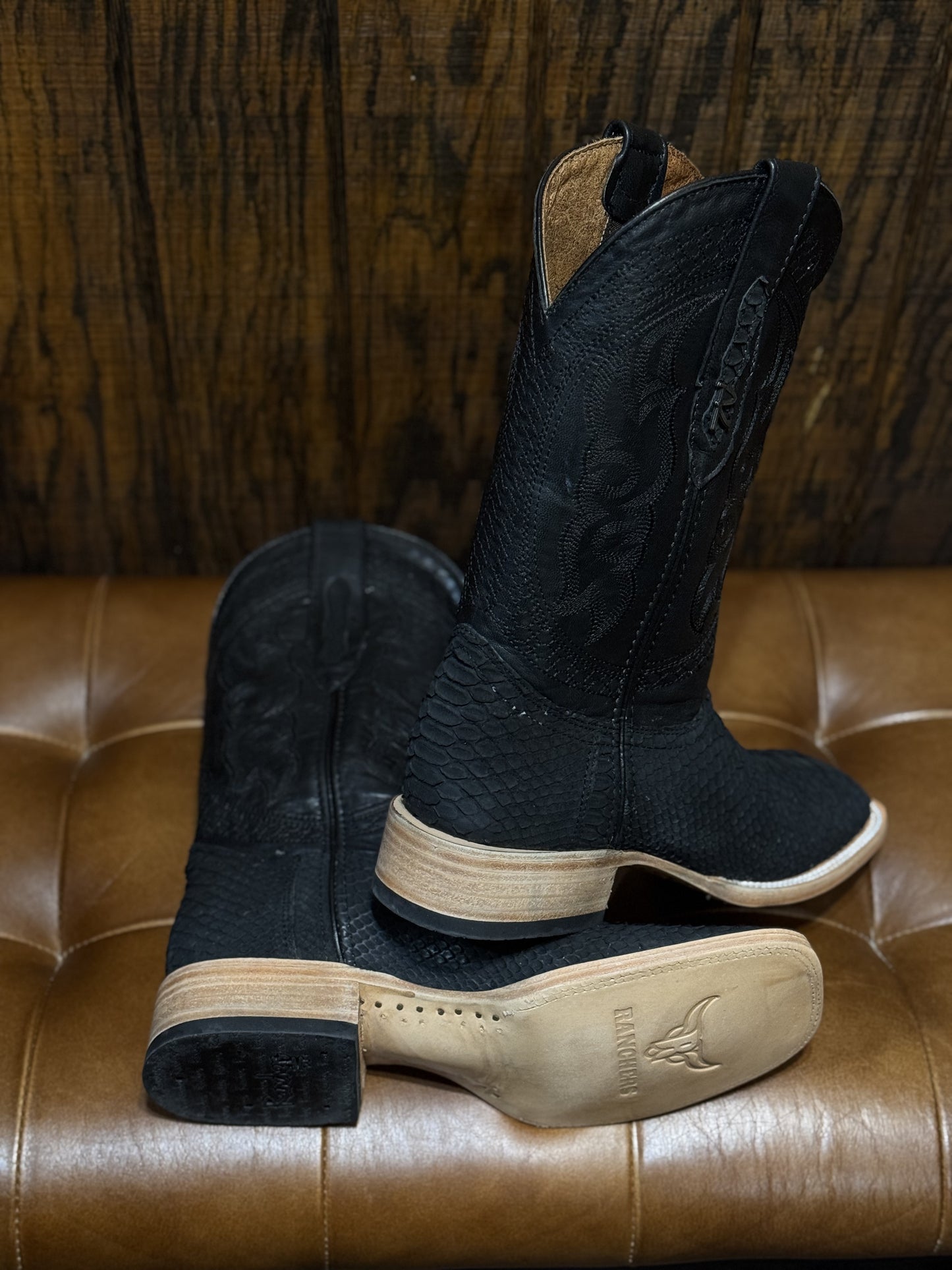 Ranchers Boot Co. Matte Black Python