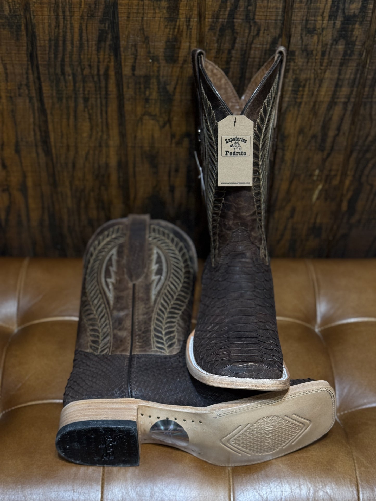 Ranchers Boot Co. Antique Saddle Brown Python