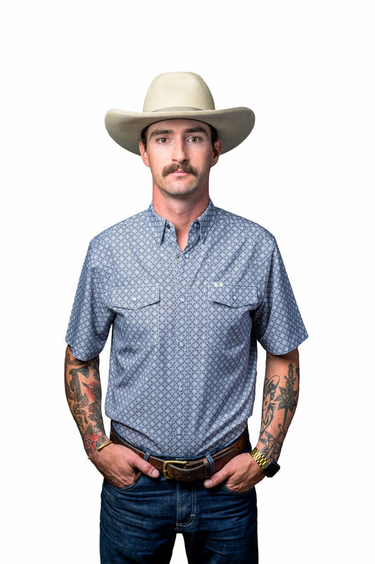 Ferrell - Diamond Short Sleeve Snap Shirt Black