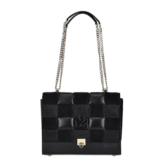 CUADRA Black Stingray Chain-Link Purse