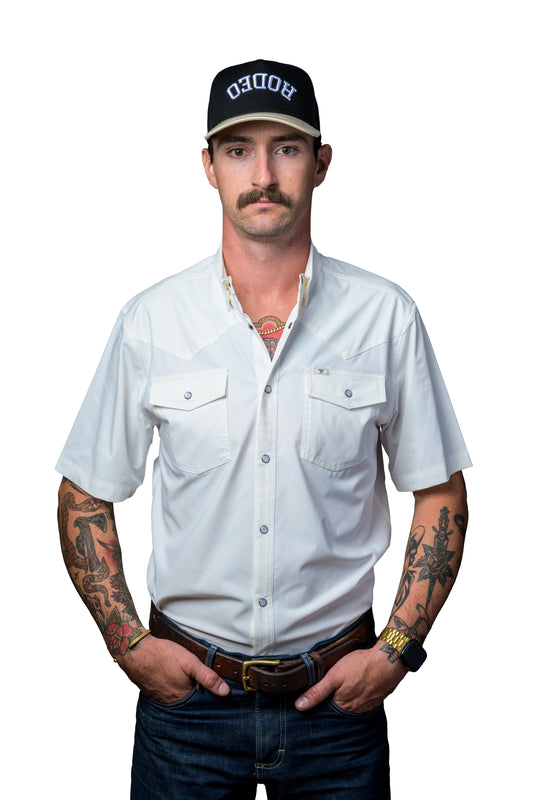Ferrell - Core Men’s White Short Sleeve Snap Shirt