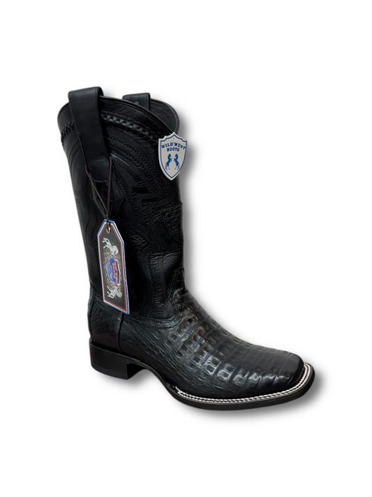 Wild West Boots Black Caiman Belly 2824L8205