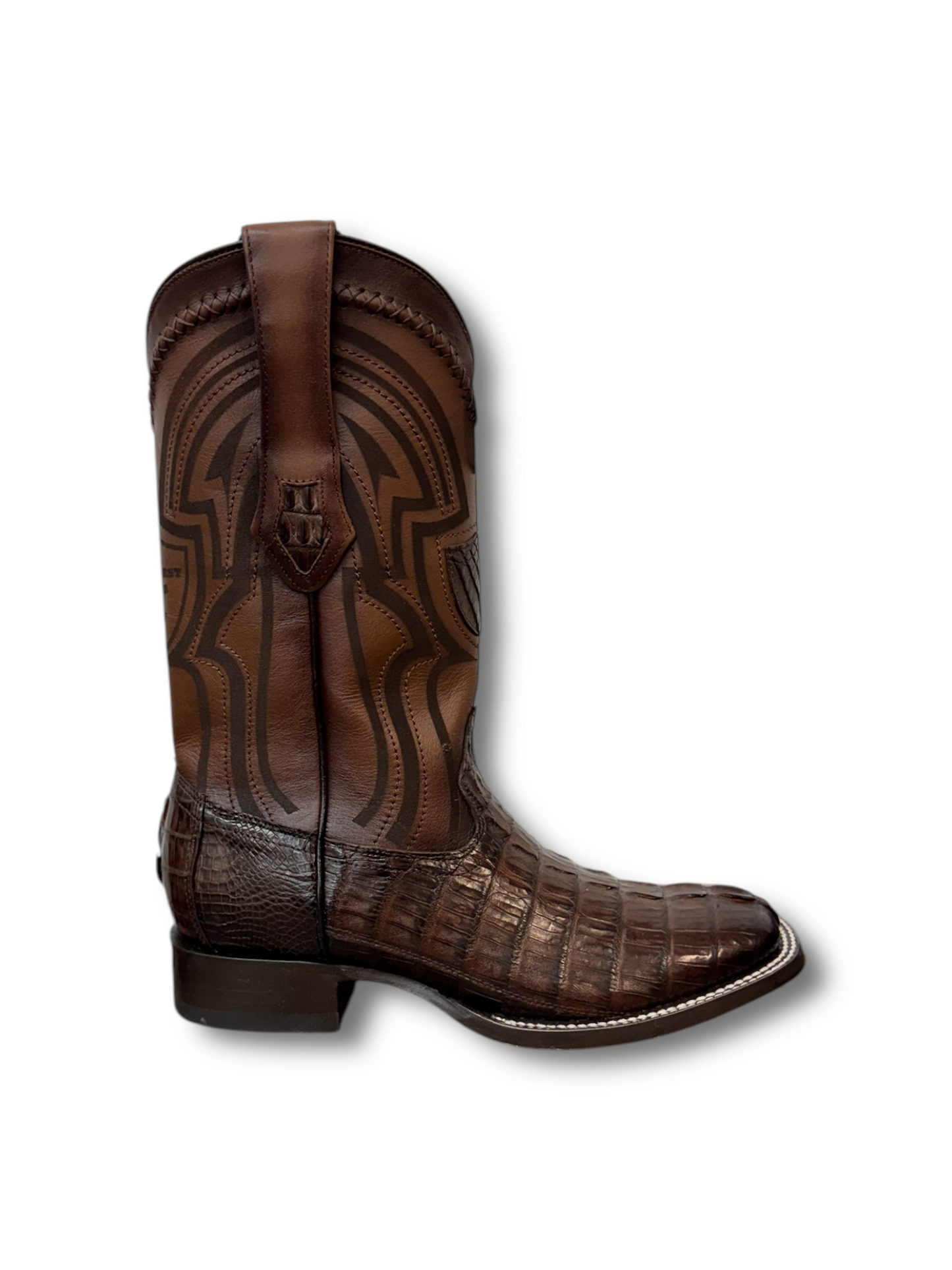 Wild West Boots Faded Brown Caiman Tail 2824L0116