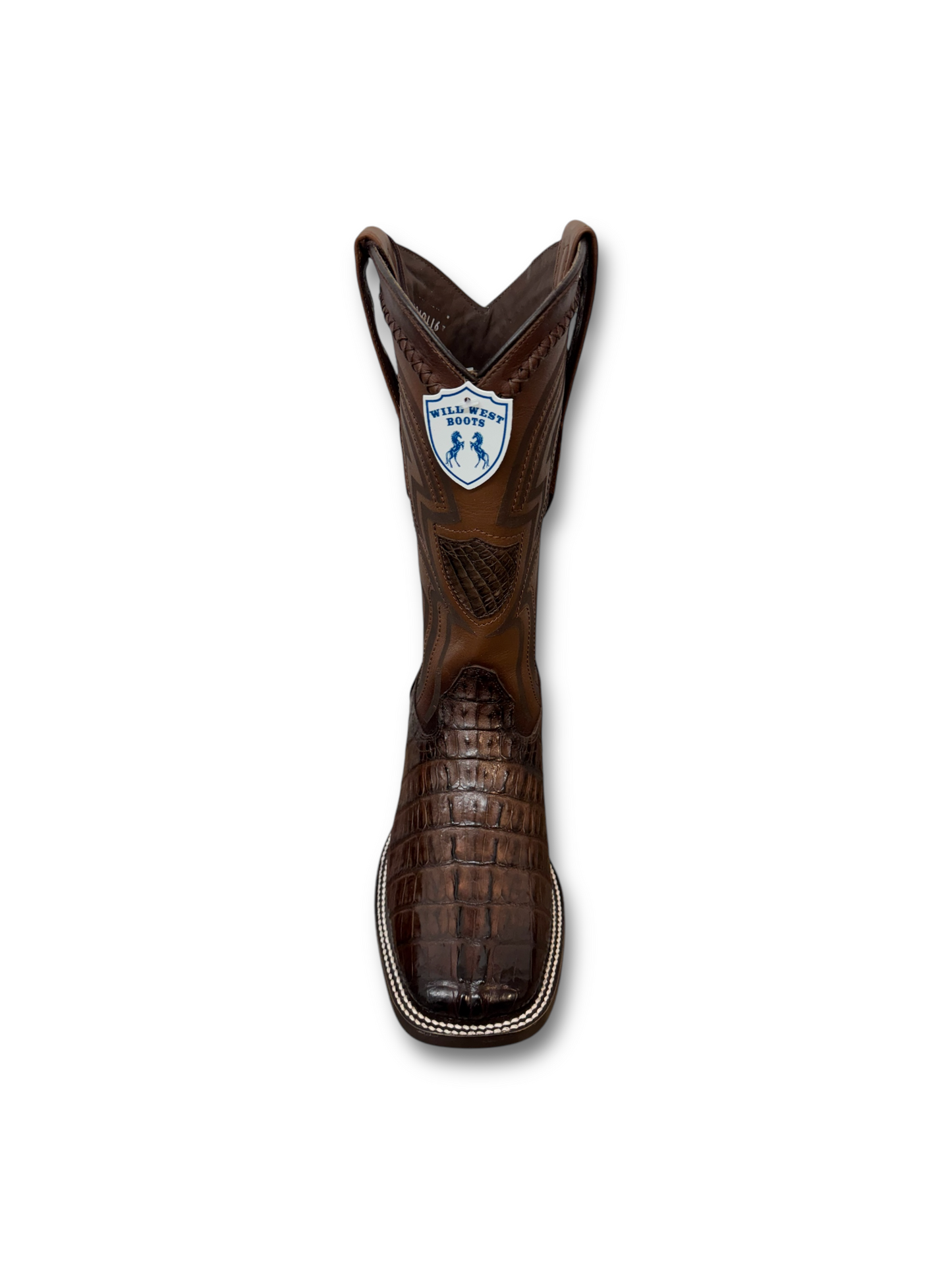 Wild West Boots Faded Brown Caiman Tail 2824L0116