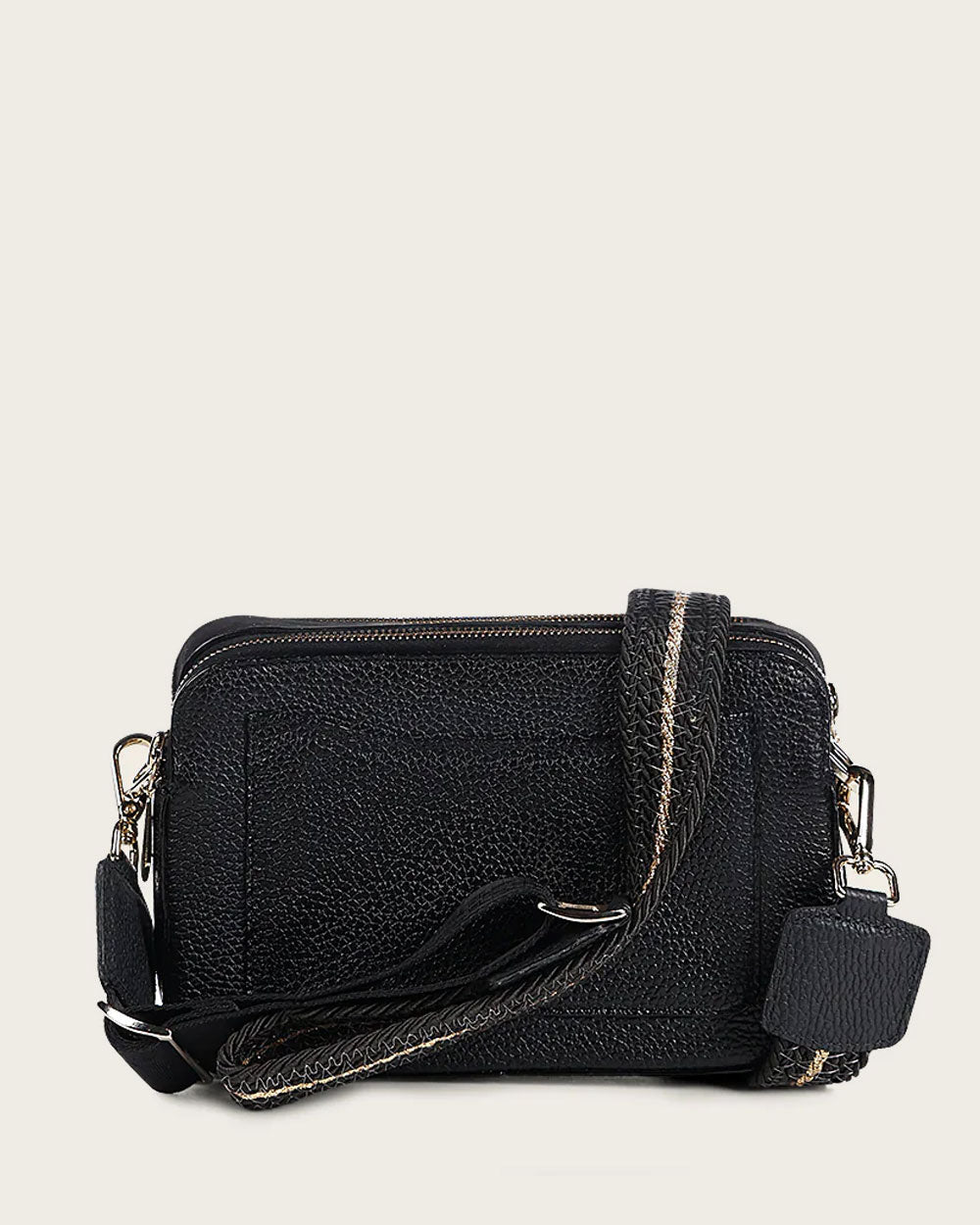 CUADRA Black Stingray With Crystals Crossbody Bag