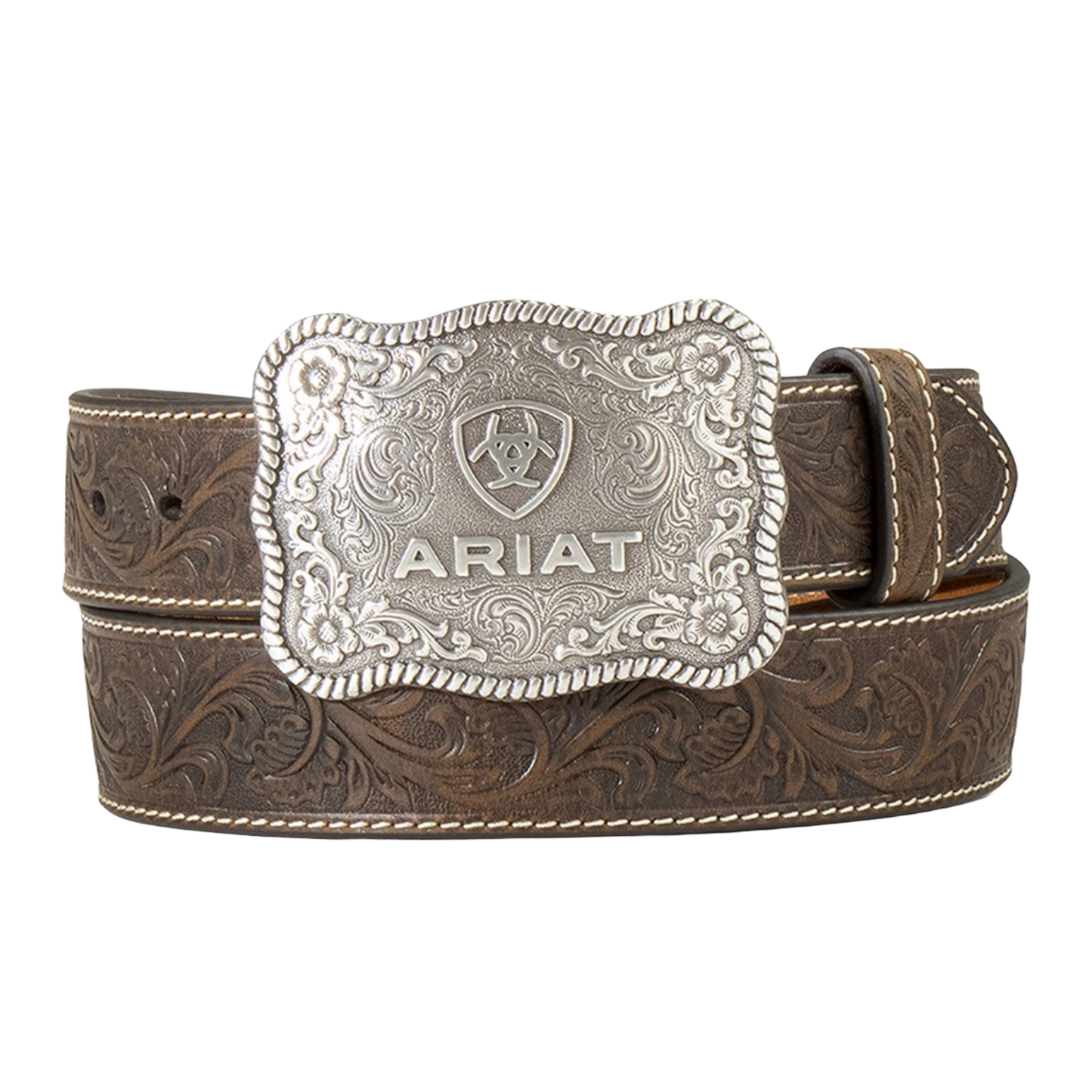Ariat Men’s Aged Bark Brown Embossed W/ Buckle