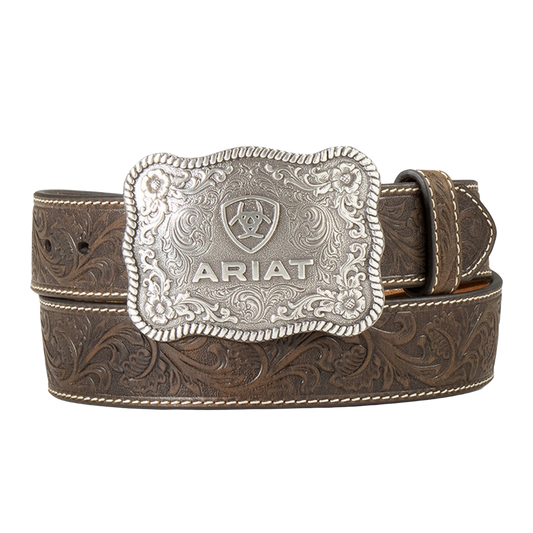 Ariat Men’s Aged Bark Brown Embossed W/ Buckle