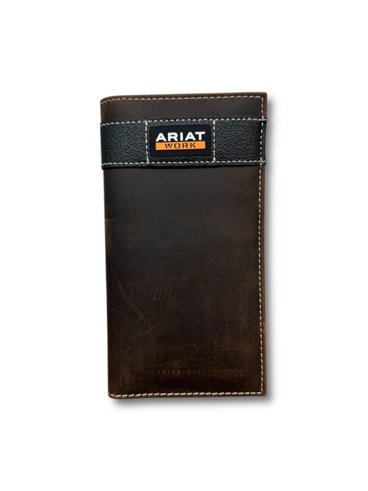 Ariat Work Oiled Saddle Brown w/Black Rodeo Wallet A3400102