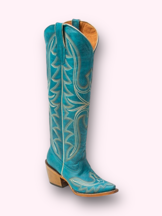 Tanner Mark Boots Billie Crackle
Turquoise Fashion Heel Knee High Cowgirl Boots